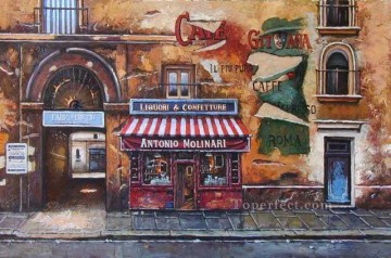 Street Shops Painting - YXJ0043e impressionism street scenes shop